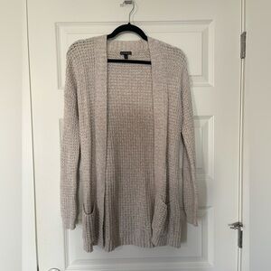 Express Cozy Beige Open-Front Sweater